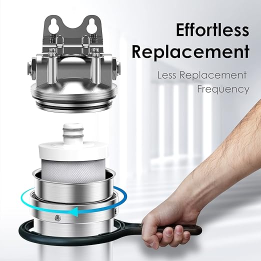 Waterdrop WF08 Under Sink Replacement Water Filter, Replacement for Waterdrop AS08/BS08/AMS08, 8000 Gallons, Reduces Chlorine, Lead, Heavy Metals, Bad Taste