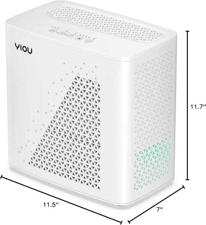 Air Purifier for Home Large Room up to 547 ft², H13 True HEPA Air Filter 20dB Air Cleaner Odor Eliminator for Allergies Smoke Dust Pollen, White