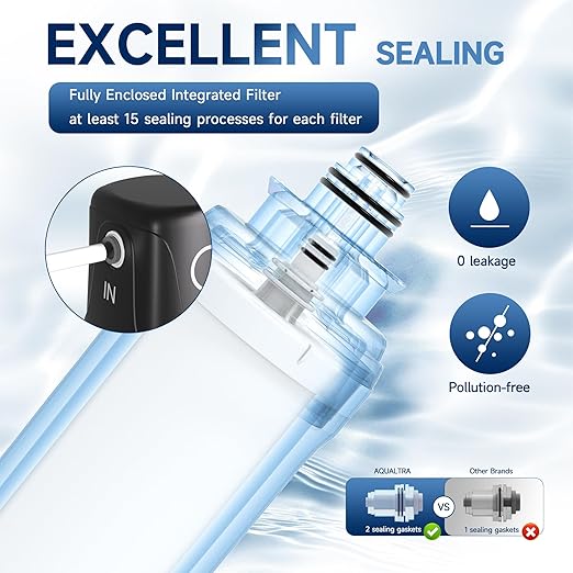 AQUALTRA USF01-BKF Under Sink Filter System, 12K Gal with Faucet, NSF/ANSI/CAN 372 Certified, Reduce PFOA, PFOS, Chlorine, Lead, Mercury, Chloramine, Fluoride, Microplastic Particles, Bad Taste & Odor