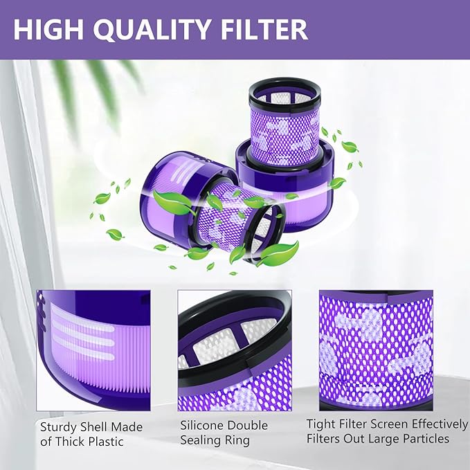 4 Pack Vacuum Filter Replacement Compatible with Dyson V11/V15 Series Vacuum Cleaners, Cordless Vacuum Filter Accessories, Effective Cleaning, Home Cleaning Helper, 4 Rear-Filters (4)