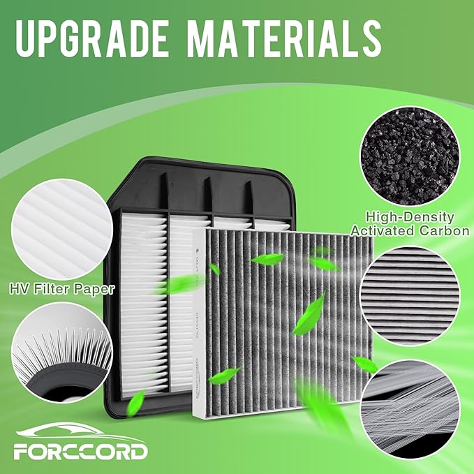Cabin & Engine Air Filter Fit for 2017-2024 Nissan Armada, 2011-2013 Infiniti QX56, 2014-2024 QX80, V8 5.6L Activated Carbon Cabin Filter Replace#CF10743 16546-1LA0A Car Accessories