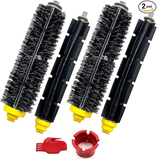 Roomba 676 Replacement Parts for iRobot Roomba 600 Series 676 694 675 692 695 677 671 655 645 690 680 660 650 620 614 & 500 Series 595 585 564 Robot Vacuum Cleaner, 2 Bristle & 2 Beater Brush