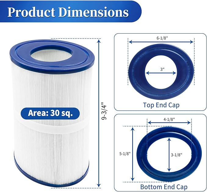 PDM30 Oval Spa Filter Fit for Dream M Aker Hot Tubs 461269, Fil bur FC9940, Cross Over 730L 730S, ODY ssey, Big E Z, EZL, 30 sq.ft Hot Tub Filter Cartridge