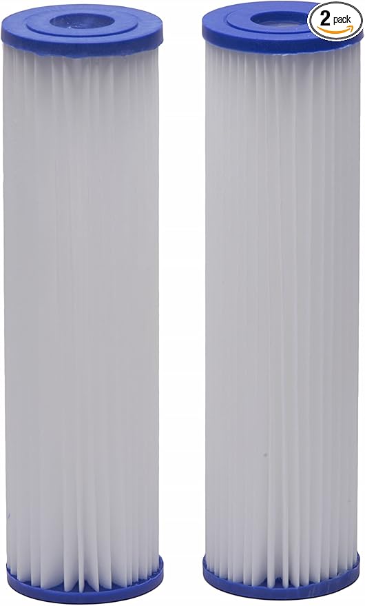 EcoPure EPW2P Pleated Universal Whole Home Water Filter 2-Pack – Fits Standard Capacity Systems – NSF Certified – 30 Micron – Reduces Sediment, Sand, Dirt & Rust – 3-Month Life per Filter