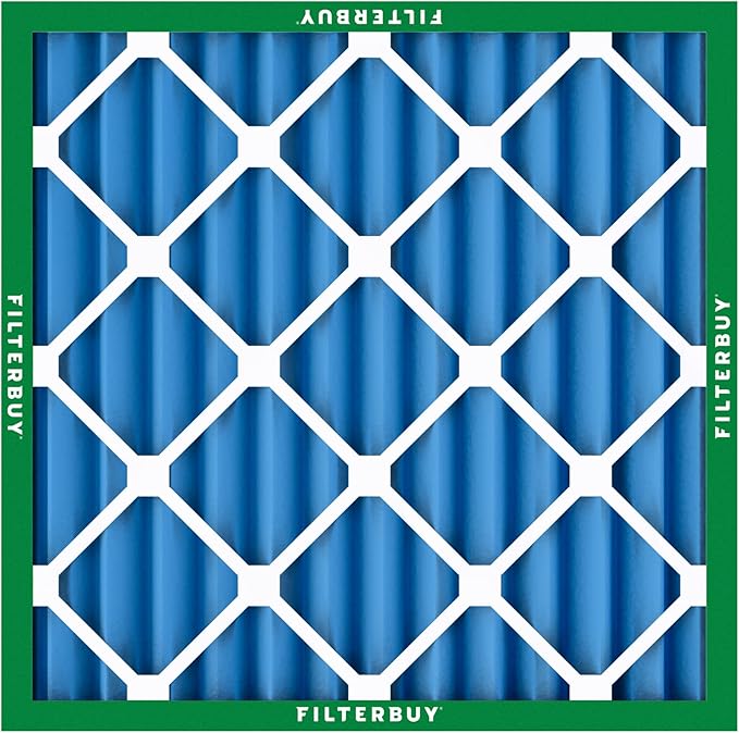 Filterbuy 20x20x2 Air Filter MERV 13 Optimal Smoke & Allergy Defense (5-Pack), Electrostatic Pleated HVAC AC Furnace Filters Replacement, Made in USA (Actual Size: 19.50 x 19.50 x 1.75)