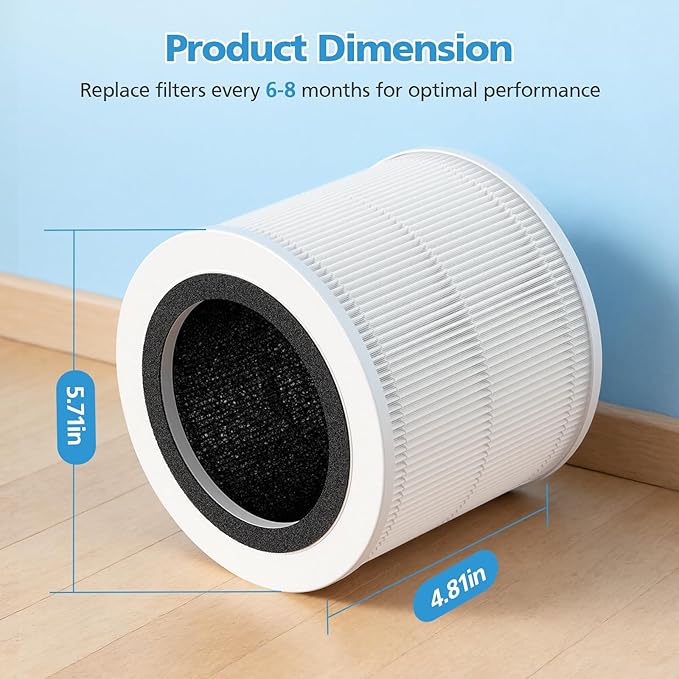 2-Pack AP100 AP102 Replacement Filter Compatible with AromaRoom AP100-A, AP100-B, AP100-C, AP102 & Core Mini Air Purifiers, 3-in-1 H13 HEPA and Activated Carbon Filter, White