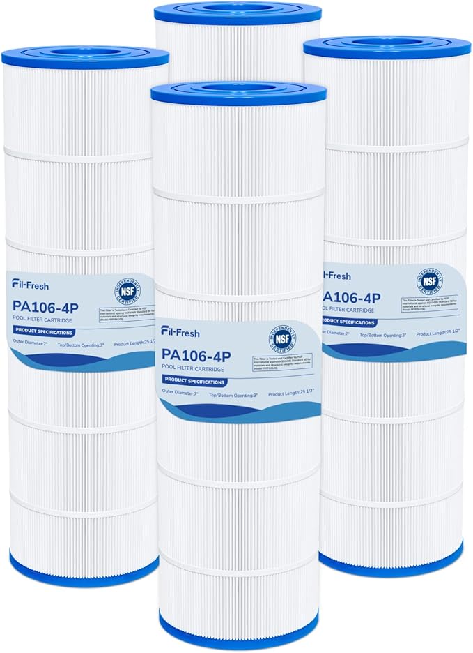 Fil-fresh C4030 Pool Filters Cartridge Compatible with Hayward SwimClear C4030, C4025,C4020, Replace Hayward CX880XRE, Pleatco PA106, Unicel C-7488, 4×106 sq. ft, 4-Pack