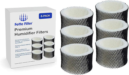 Fette Filter - 6 Pack Humidifier Filter Compatible with Holmes HWF62 & HWF62CS, Filter A. Replaces HWF62 HWF62CS HWF62D SF212 HWF62PDQ-U, Fits Models SCM1100, SCM1701, SCM1702, SCM1762.