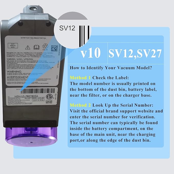 Premium Replacement for Dyson V10 Battery SV12 242151 206340 SV27 Compatible with V10 Cyclone Animal Absolute Fluffy Motorhead Total Clean Cordless Stick Vacuum Cleaner (Not Fit SV10)