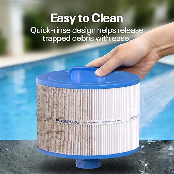 POOLPURE 8CH-950 Replacement for 10-2785 Bullfrog Spa Filter, PBF35, PBF50-F2S, Filbur FC-0536, Excel Filters XLS-834, Aladdin 15052, Baleen AK-90311, 2" SAE Thread Bull Frog Spa Filter, 2PACK