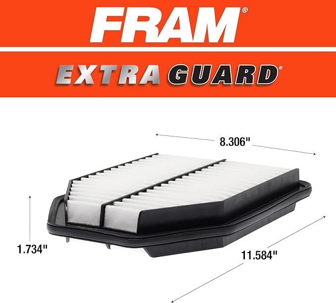 FRAM Extra Guard CA10348 Replacement Engine Air Filter for Select Jeep Wrangler (3.6L & 3.8L), Provides Up to 12 Months or 12,000 Miles Filter Protection