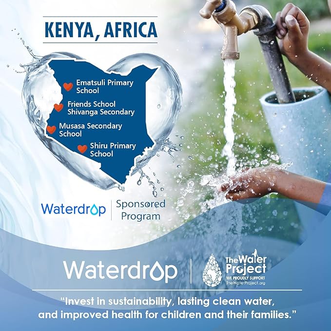 Waterdrop 7027W Faucet Water Filter, Replacement for Brita® Filter, 36311 On Tap Water Filtration System, Brita® Replacement Filters, 4-Months or 100 Gallons, White, 3 Pack