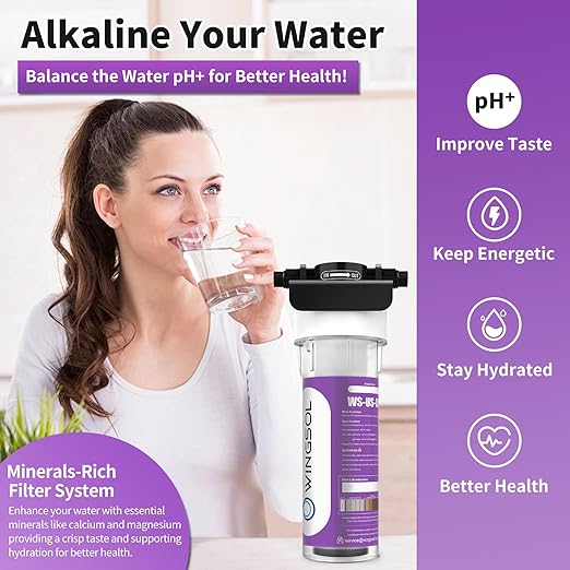 WINGSOL Water Filter for Sink Faucet, Reduce Chlorine/PFAS/PFOA/PFOS/Odor/Sediment, NSF/ANSI 42&53 Improve Taste, EZ Change Life Indication Under Sink Water Filter (Basic)