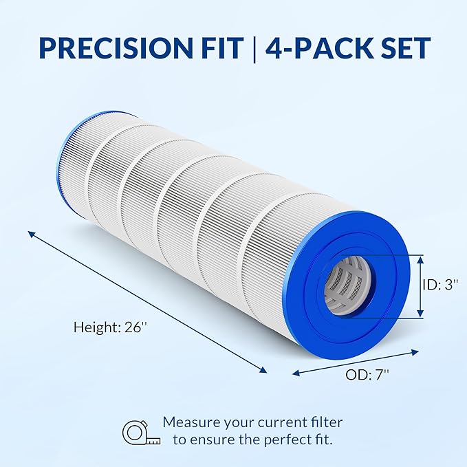 Pro Series Filter Cartridge, Replacement for PCC105 R173576 178584 817-0106 Unicel C-7471 Filbur FC-1977, Compatible with Pentair Clean & Clear Plus 420, 3oz Trilobal Fabric, 420 Sq. Ft. 4-PK
