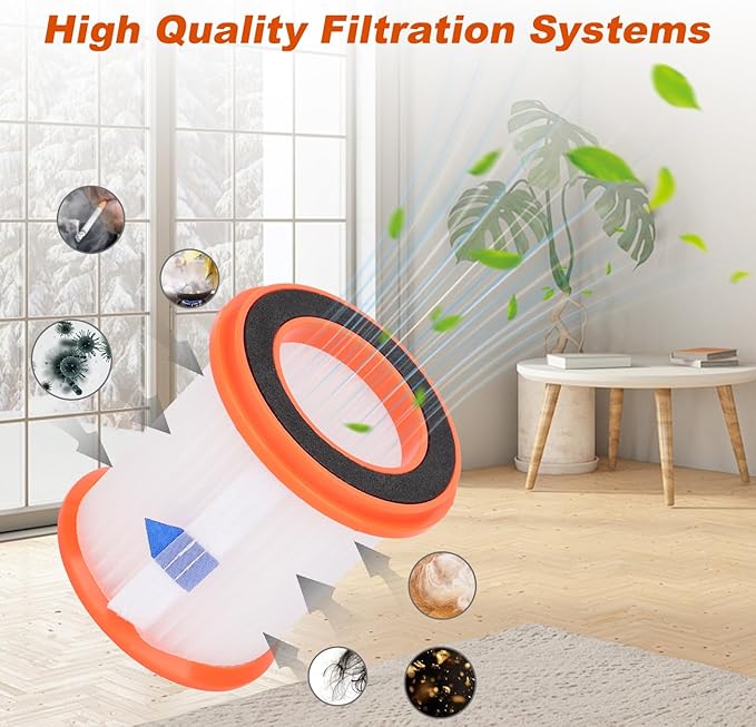 Vacuum HEPA Filter Replacement for MOOSOO XL-618 Pro and Voweek VW-VC08 Cordless Vacuum Cleaner Replacement Parts