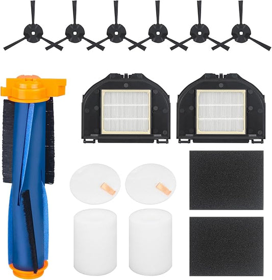Replacement Parts for Shark UR2360S UR2360EEUS RV2302AE AV2310AE RV2310AE RV2320S RV2300S Ultra Robot Vacuum,1 Roller Brush,2 Sets Foam Filters,2 Hepa Filters,6 Side Brush (13 Pack)