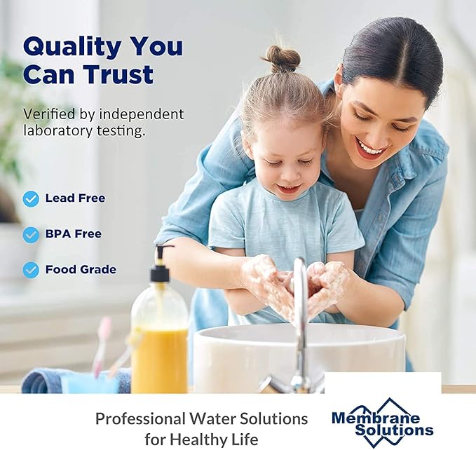 Membrane Solutions 10 Micron 10" x 2.5" Sediment Water Filter Replacement Cartridge for Water Filter 10 x 2.5 inch Whole House Water System, Compatible with GE FXUSC, AP110, WHKF-GD05-6 Pack