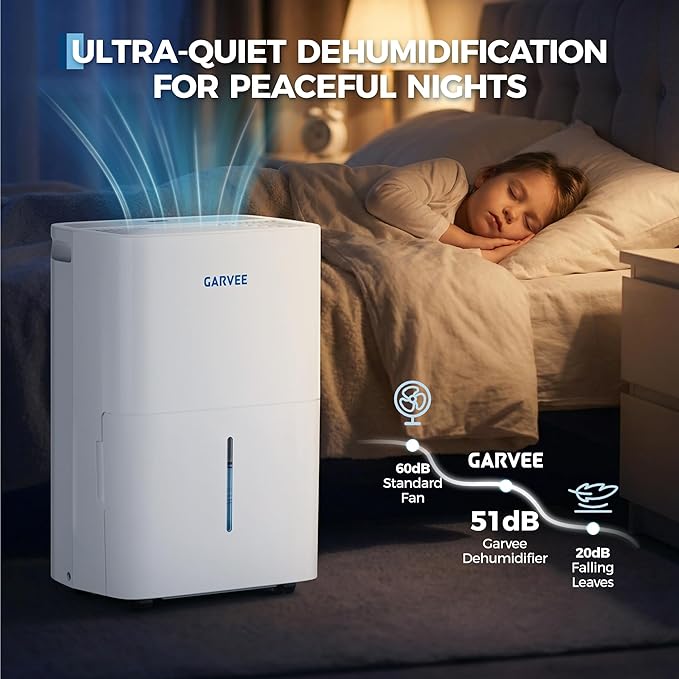 Garvee 35 Pint Dehumidifier for up to 4,500 Sq Ft, with Reusable Air Filter Control, Compact for Home, Basement, Large Rooms, Bathroom