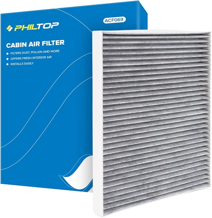 PHILTOP HEPA Cabin Air Filter w/Activated Carbon, Compatible with CF10360 Chevrolet Silverado 1500 2500 HD 3500, Tahoe, Suburban 1500 2500, GMC Sierra 1500, Yukon, Hummer H2, Cadillac Escalade ESV EXT