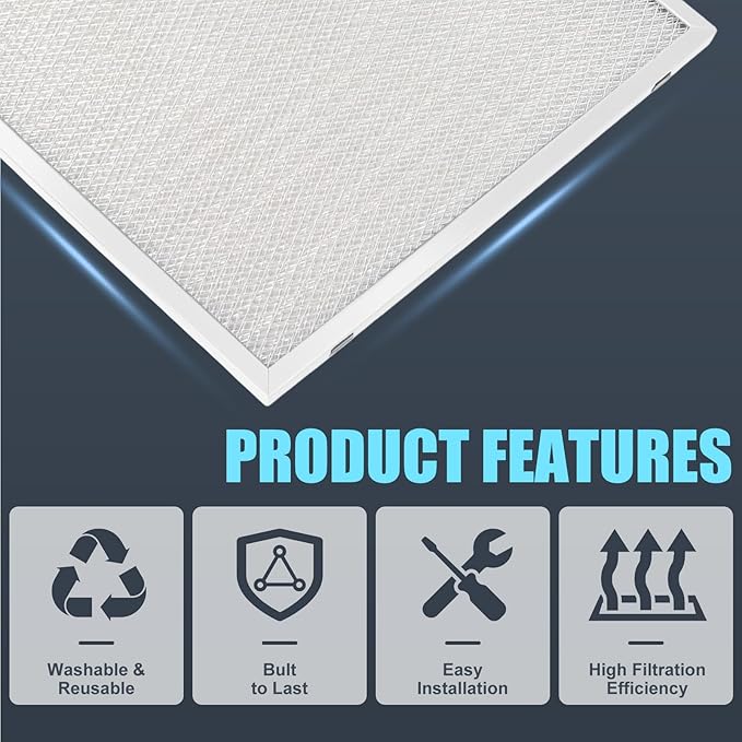 99010316 Range Hood Filter 11 1/4" x 11 3/4" x 3/8" Compatible with Broan Nutone S99010316 WA65AF BPQTAF NTK7450000 990721400 990721400A Kenmore Sears QT20000 Series, Aluminum Grease Filter (2 Pack)