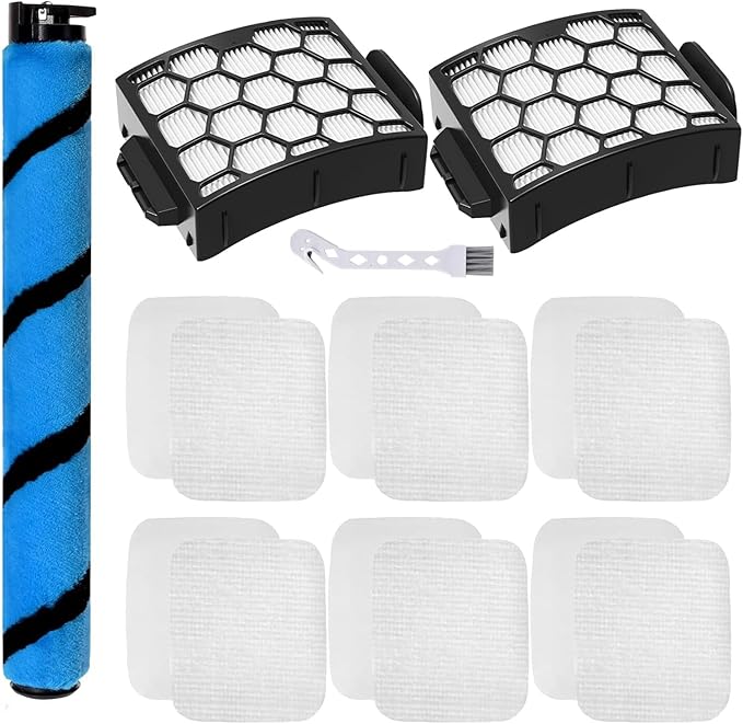 Alrens UV850 Filter and Replacement Parts for Shark UV850 Performance Lift-Away ADV DuoClean PowerFins Upright Vacuum, Includes 1 Brush Roller, 2 Filters, 6 Foam & Felt Filters