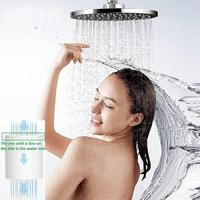 15 Stage Universal Shower Water Filter Cartridges for Chemical & Chlorine Reduction, Hard Water, pH Balance Restoration - Replacement for All Similar Shower Systems (4 Pack)