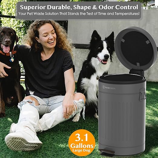 PAWZIDEA 3-Pack Replacement Activated Carbon Filter for PAWZIDEA Outdoor Ready 3.1 Gallon Dog Poop Trash Can Brown/Black/Gray, 7.8" Round, 1/5" Thick Deodorizing Carbon Filters, EFFECTIVE ODOR CONTROL