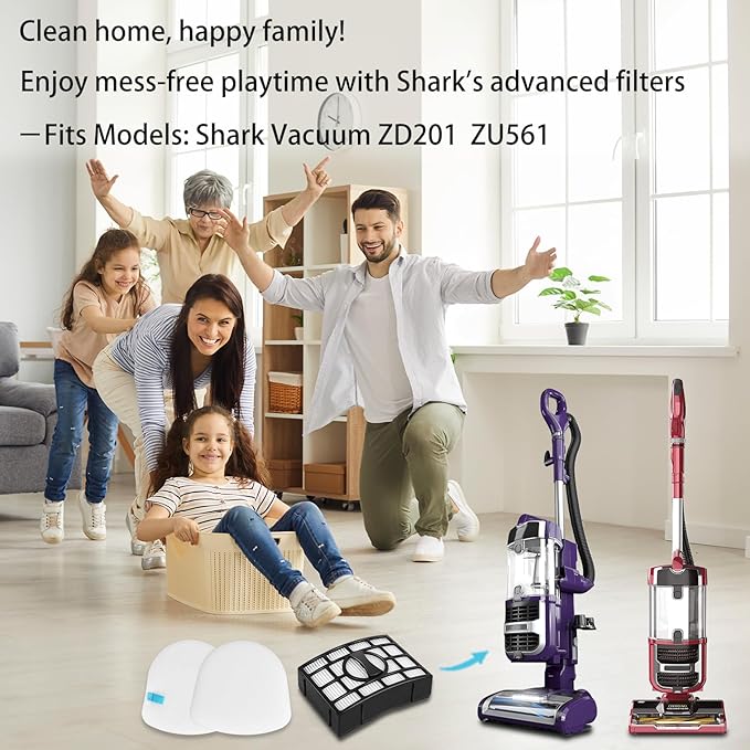 6-Pack Navigator Lift-Away Vacuum Filters – Compatible with Shark Filter Replacement for Lightweight Upright Vacuums ZD201 ZU561 CU530 UV650 UV725 UV730 ZD400 ZD402 ZU560 ZU562 ZU572 ZU660 &More