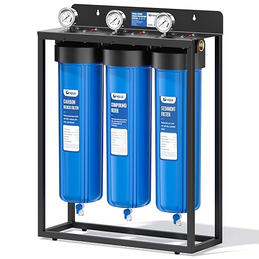 WF3-02 3-Stage Free-Standing Whole House Water Filtration System, Reduces Heavy Metals (Lead, Mercury, Arsenic, Cadmium, Chromium), Chlorine, Sediment, Odor, and VOC’s