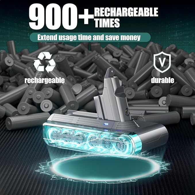 EGR Upgrade 21.6V V6 Battery Replacement Compatible with Dyson V6 Animal/Absolute/Motorhead/Fluffy DC58 DC59 DC61 DC62 DC72 DC74 SV03 SV04 SV05 SV06 Cordless Vacuum Cleaner. (Not Fit V7, V8)