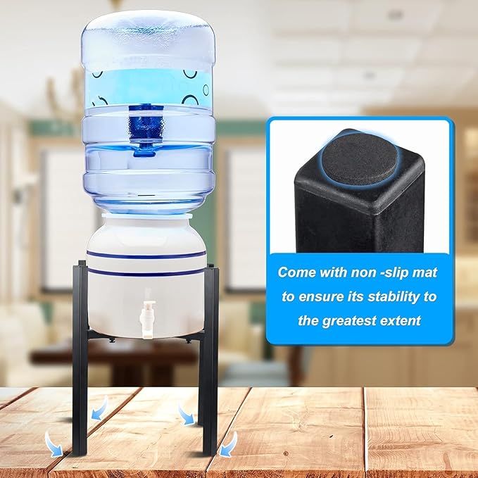 Water Filter Dispenser Counter Stand Beverage Drink Dispensers Stand Fits Countertop Gravity Water Dispensers (Adjustable Width 9.84'' Up to14.17'',Silver)