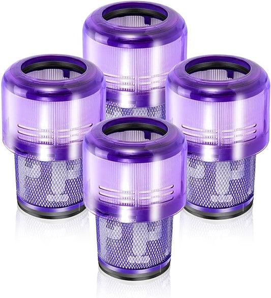 4 Pack Replacement V11 Filters for Dyson V11 Torque Drive V11 Animal V11 Complete V11 Extra V15 Detect Vacuum Cleaner Filters, Compare Part 970013-02.