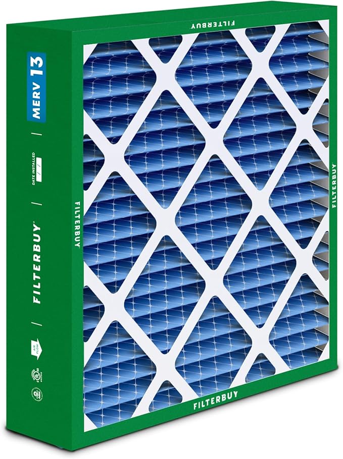 Filterbuy 20x21x5 Air Filter MERV 13 Optimal Smoke & Allergy Defense (3-Pack), Electrostatic Pleated HVAC AC Furnace Filters Replacement for Lennox and Electro-Air (Actual Size: 19.88 x 20.50 x 4.38)