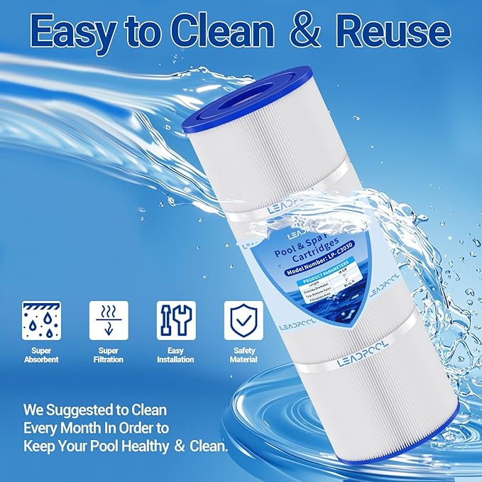 C3030 Pool Filter Cartridges Replacement for Hayward 3025,CX580XRE,C-7483,PA81,C3020,FC-1225,4 * 81 Sq.ft.4 Packs.