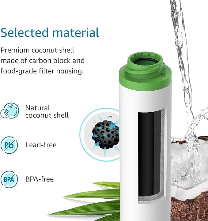 AQUA CREST FQK1K Under Sink Water Filter, Replacement for GE FQK1K, FQK2J, Compatible with GE GXK185K and GX1S50R, NSF/ANSI 42 372 Certified, Reduces Chlorine, Taste&Odor, 1350 Gallons, 2 Pack