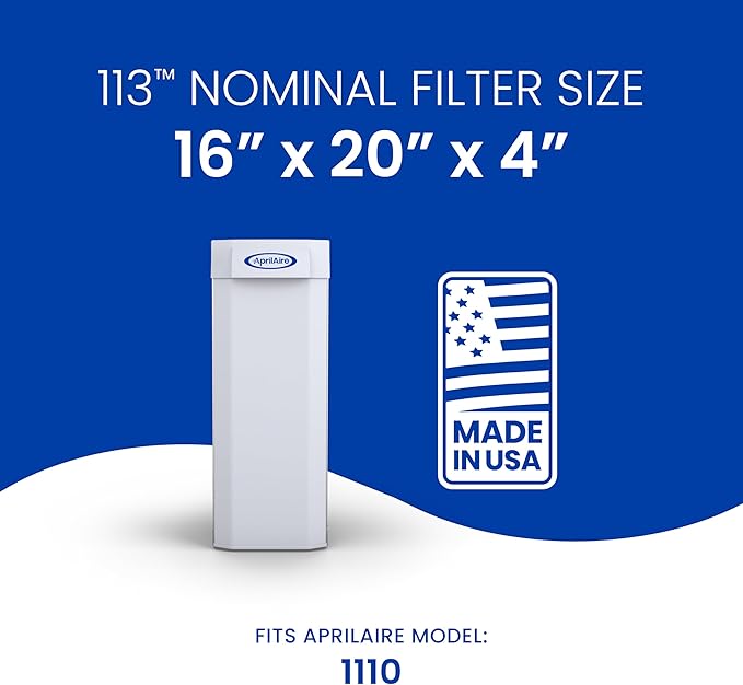 AprilAire 113 Replacement Filter for AprilAire Whole House Air Purifiers - MERV 13, Healthy Home Allergy, 16x20x4 Air Filter (Pack of 1)