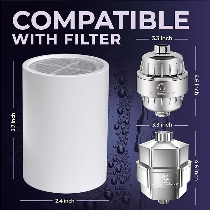AquaHomeGroup Vitamin C + E + A Shower Filter Replacement Cartridge with Aroma Granules (Lavender) - Reduces Chlorine, Supports Skin & Hair Health - Compatible with Similar 15 20 Stage Filters
