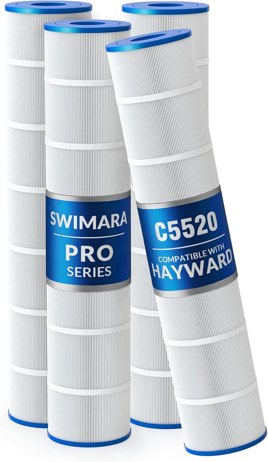 Pro Series Pool Filter Cartridge, 3oz Trilobal Fabric, Replacement for Hayward CX1380RE PA137 Unicel C-7490 Filbur FC-1297, Compatible with SwimClear C5520 C5500, 548 Sq. Ft. 4-PK