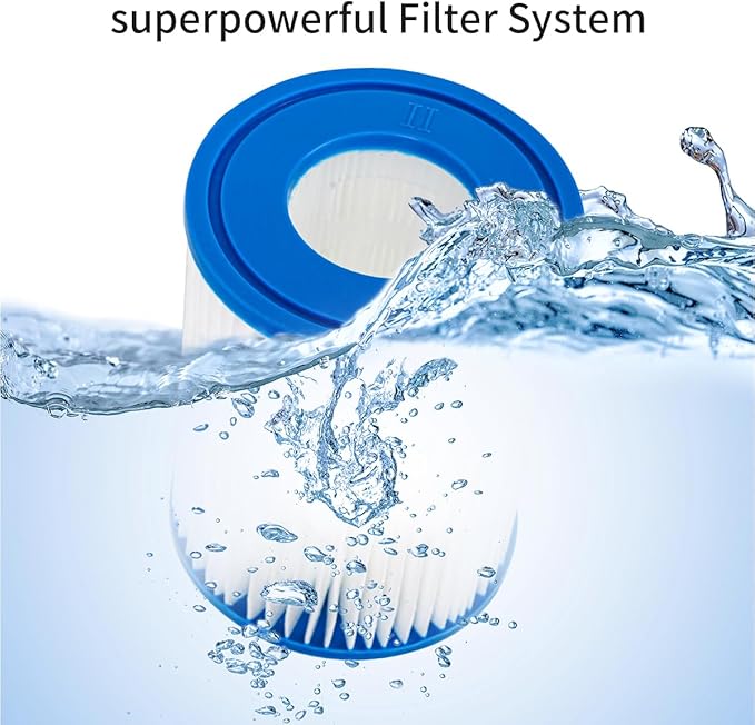 WuYan 4 Pack Swimming Pool Filter Compatible for Cartridge Type II, Replacement Hot Tubs Filter Compatible with Lay Z Spa Filter Pump