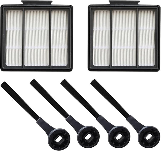 2 HEPA Filters and 4 Brushes Replacement for Shark IQ RV1001AE RV1000 RV1001 Robot Vacuum, Also Fit Shark RV1000 Series, RV912S, RV913S, AV1002AE, AV911S, UR1000SR, UR1005AE, QR1000 Series