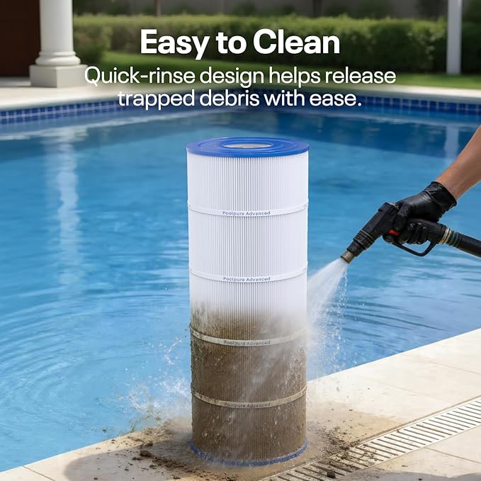 POOLPURE C1200 Pool Filter Replaces Hayward C1200, CX1200RE, HAY823C, Pleatco PA120, Ultra-B2, Unicel C-8412, Filbur FC-1293, Clearwater II 125, Waterway Pro Clean PCCF-125, L x OD:23 1/4" x 8 15/16"