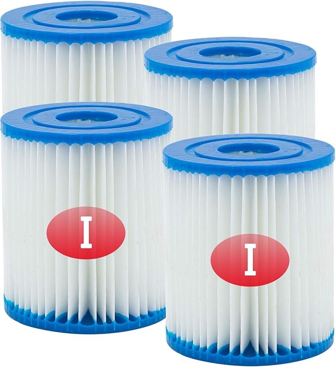 Type I Pool Filter Cartridge, 3.11 x 3.48 Inch Size I for Swimming Pool Filter,Pool Filter Pumps Universal Replacements (4Pcs)