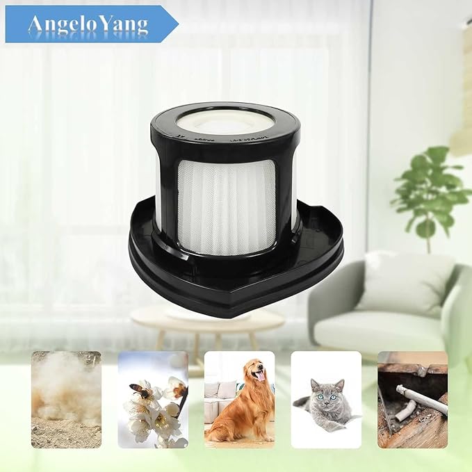 2284W Filter Compatible with Bissell Pet Hair Eraser Hand Vacuum 2284W, 2390, 2389, 2390A, Replace Parts for 1614212, 1614203, 1614204, 2 Pack Filter and 6 Foam Filter