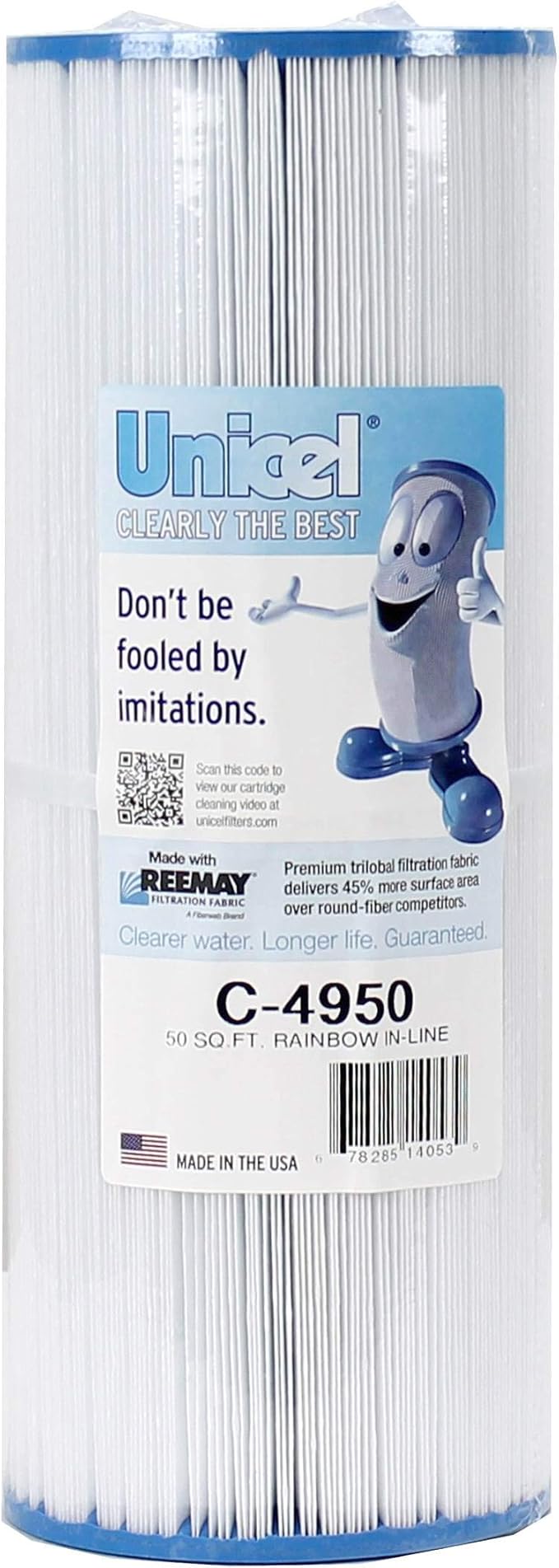 Unicel C-4950 50 Square Foot Media Replacement Pool Hot Tub Spa Filter Cartridge with 212 Pleats (4 Pack)