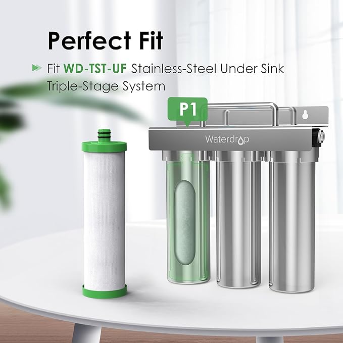 Waterdrop P1 Under Sink Water Filter, Replacement for Waterdrop TST-UF & TST-B Ultra-Filtration Under Sink Water Filter System, 1 Pack
