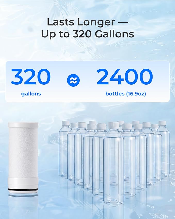 Waterdrop FF-03A Water Filter Replacement for Waterdrop WD-FC-06/FC-01/FC-02, Water Filter for Sink Faucet, Faucet Water Filter, Reduces Chlorine, Heavy Metals and Bad Taste, 3 Pack