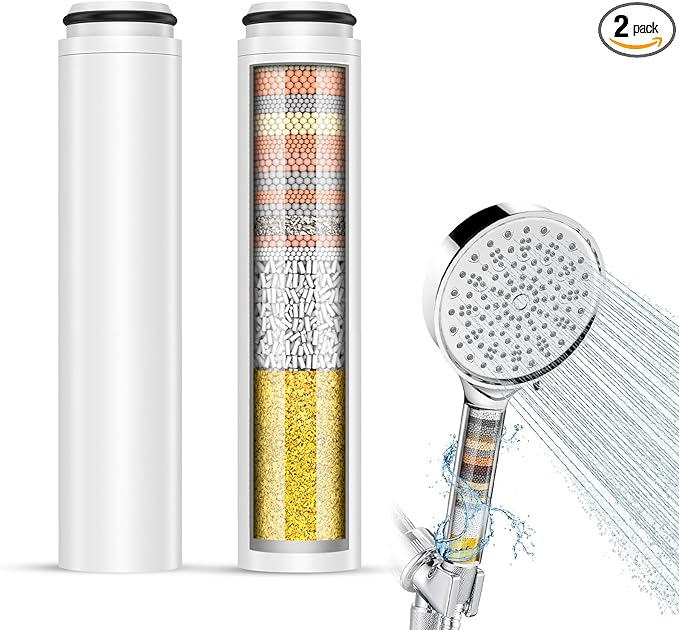 2 Pack Shower Filter Replacement Compatible with Cobbe Handheld Shower Head, 20-layer Shower Filter Replacement for Hard Water,Remove Chlorine and Harmful Substances
