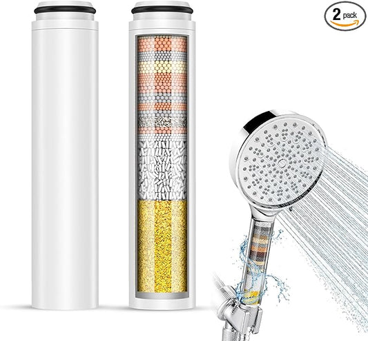 2 Pack Shower Filter Replacement Compatible with Cobbe Handheld Shower Head, 20-layer Shower Filter Replacement for Hard Water,Remove Chlorine and Harmful Substances