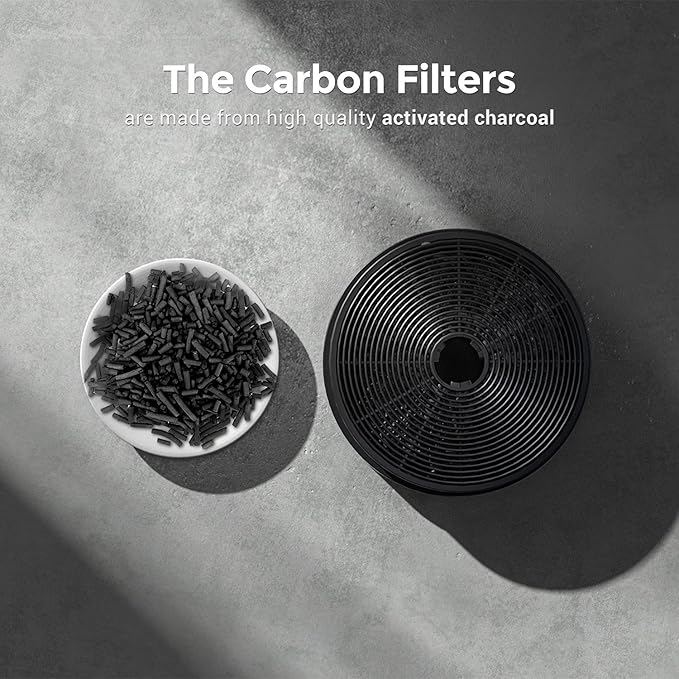 CIARRA CACF003 Range Hood Carbon Filters for Wall Mount Range Hood, Replacement Charcoal Filters for Ductless Ventilation, Easy Installation, Set of 2