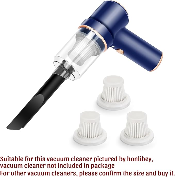 3pcs HEPA Filters for Honlibey Handheld Vacuum, Replaceable Washable Filtersm, Please Confirm the Size Before Purchase